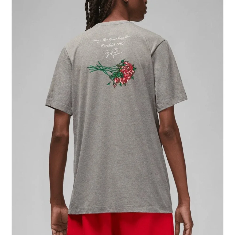 NEW Jordan Brand Sorry Crew Sz Small Gray Carbon Heather T-Shirt DQ7390-091